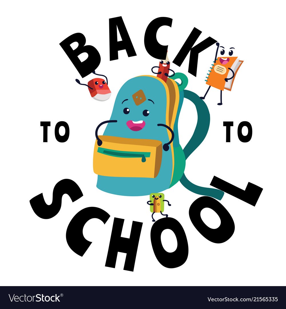 Back to school banner welcome flat template