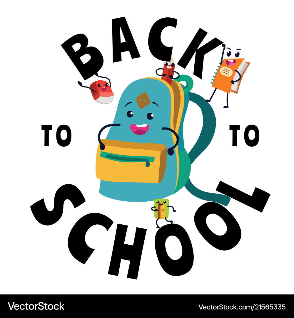 Back To School Banner Welcome Flat Template With Vector Image