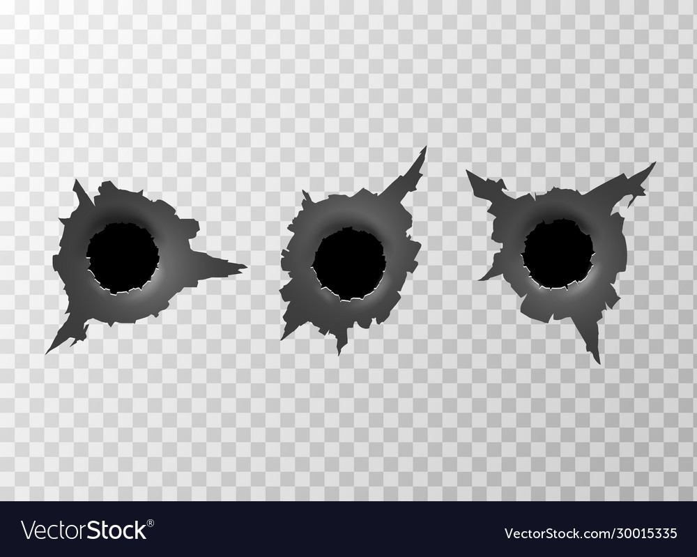 Bullet hole torn surface from bullet ripped metal Vector Image