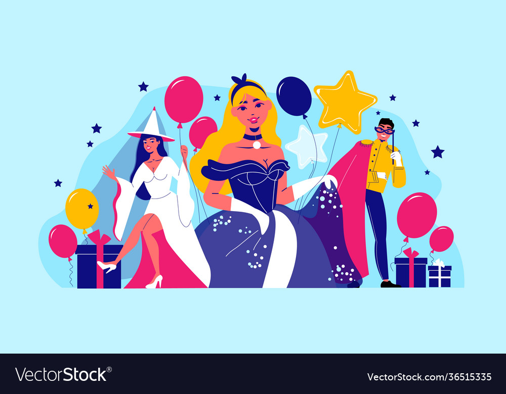 Carnival party fun composition Royalty Free Vector Image