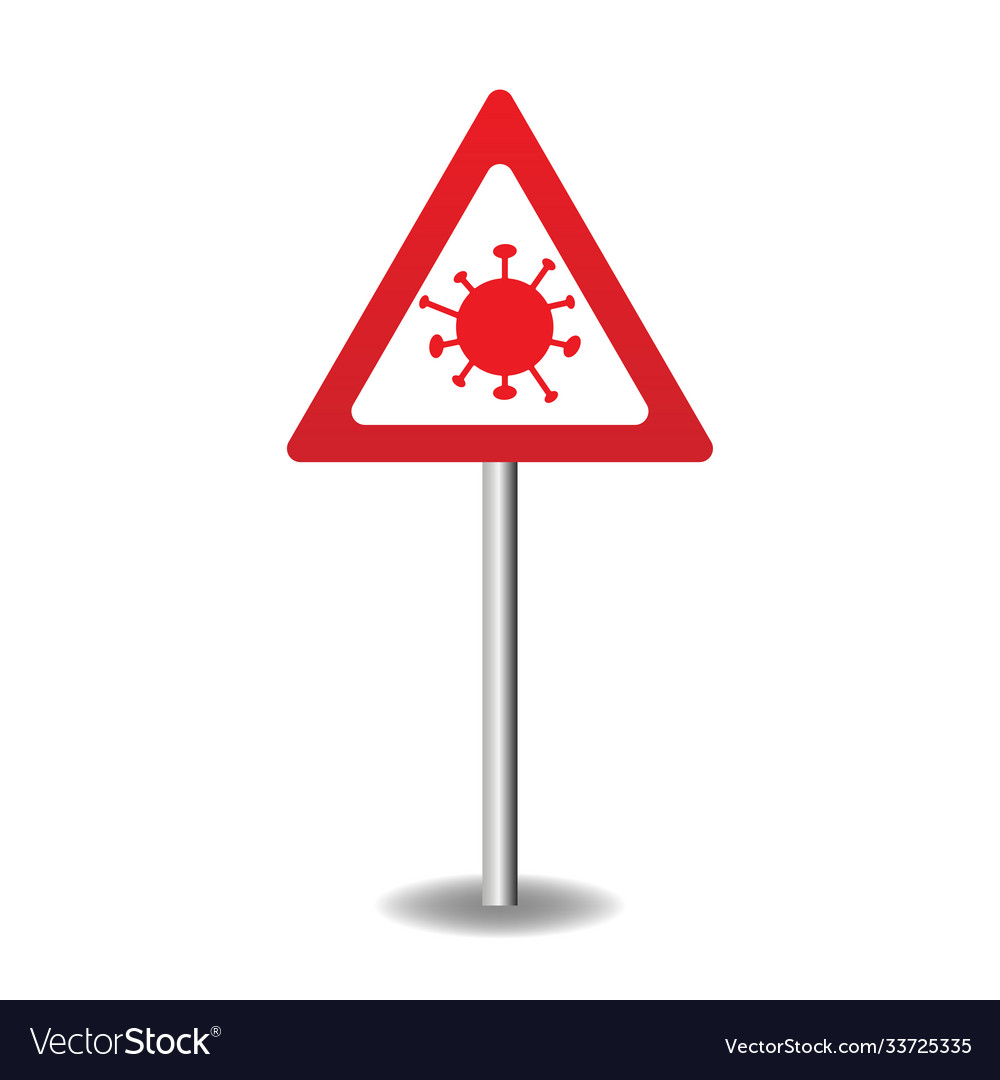 Coronavirus - caution road sign stop virus