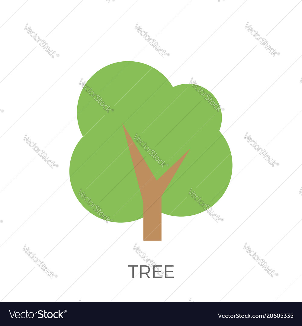 Flat tree icon Royalty Free Vector Image - VectorStock