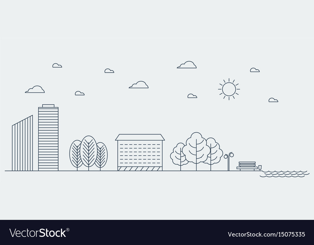 Line graphic concept of urban landscape