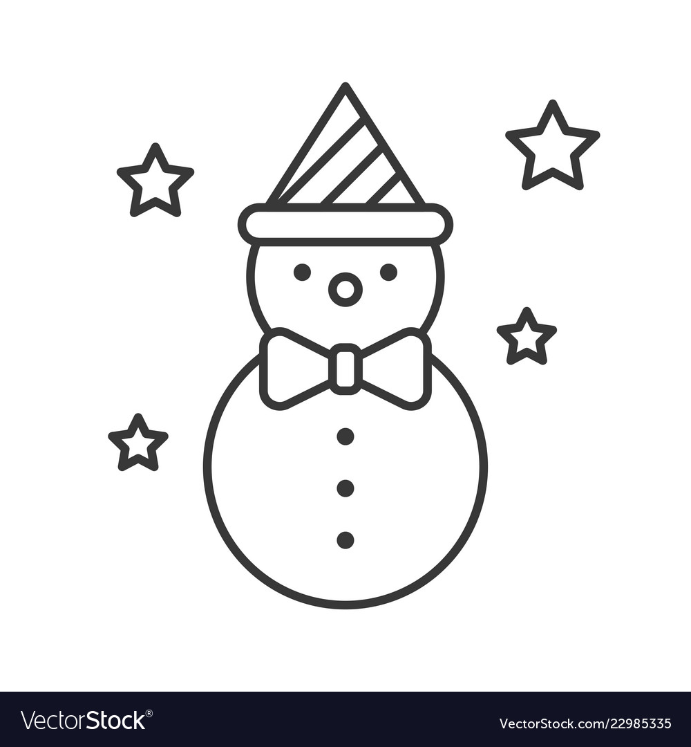 Snowman editable outline icon winter christmas