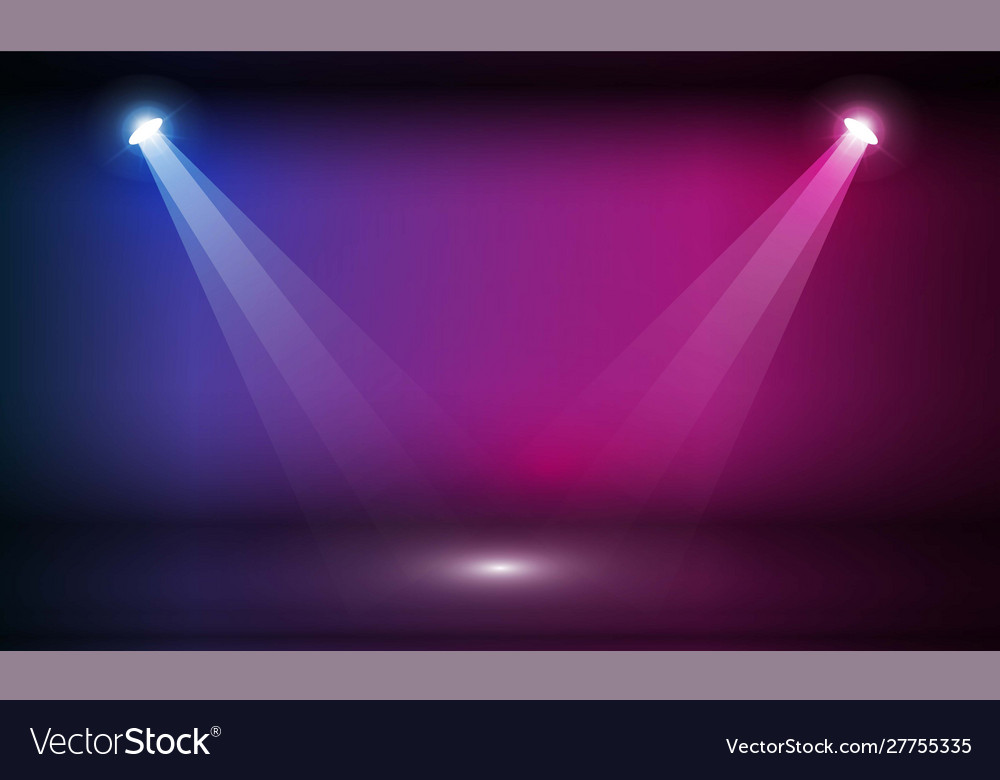 Stage podium with lighting scene Royalty Free Vector Image