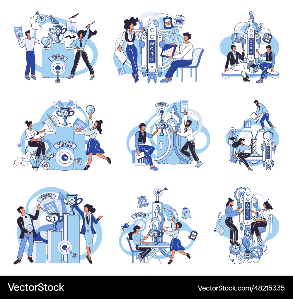 Team solving problems data scientists software Vector Image