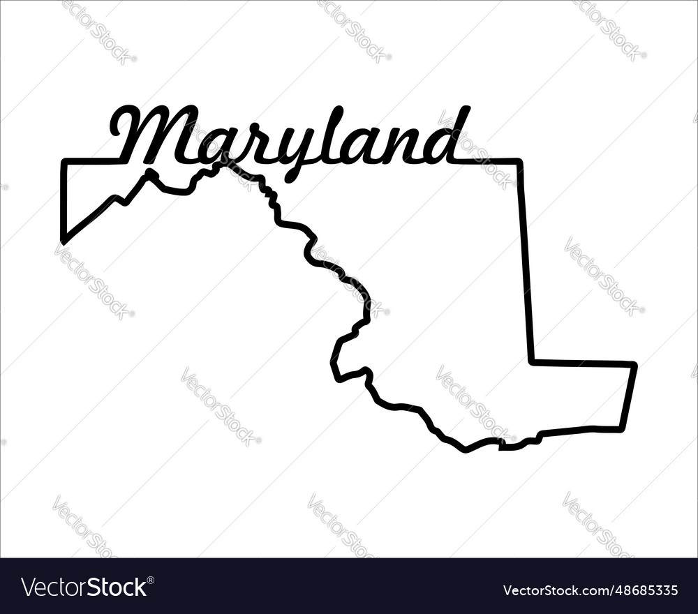 Us state map maryland outline symbol