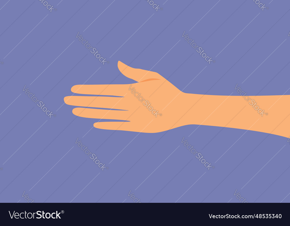 A human hand front view cartoon Royalty Free Vector Image