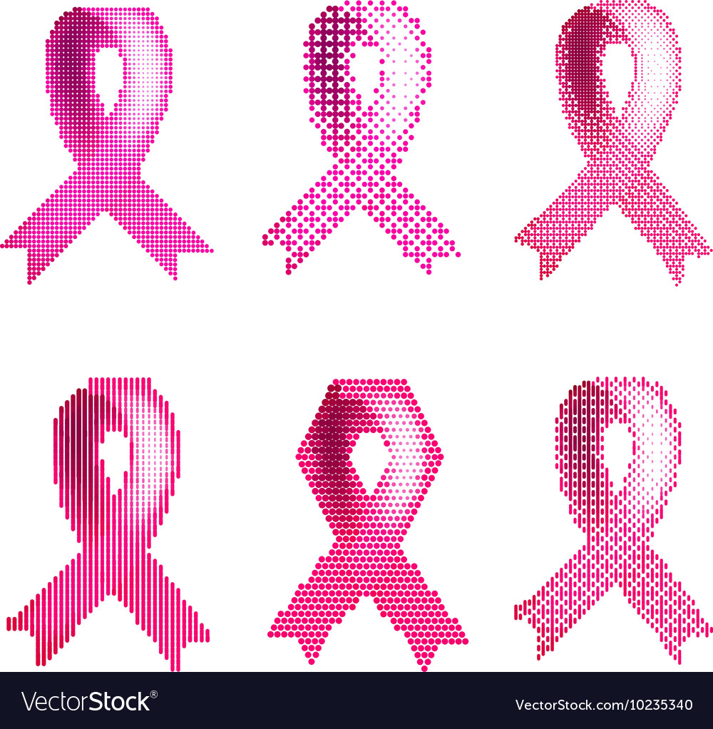 A set of pink ribbons against breast cancer