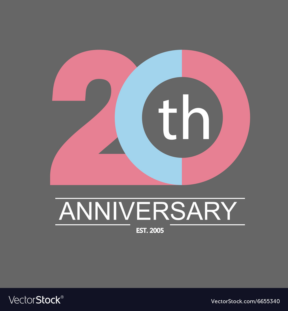 Anniversary icon with abstract elements