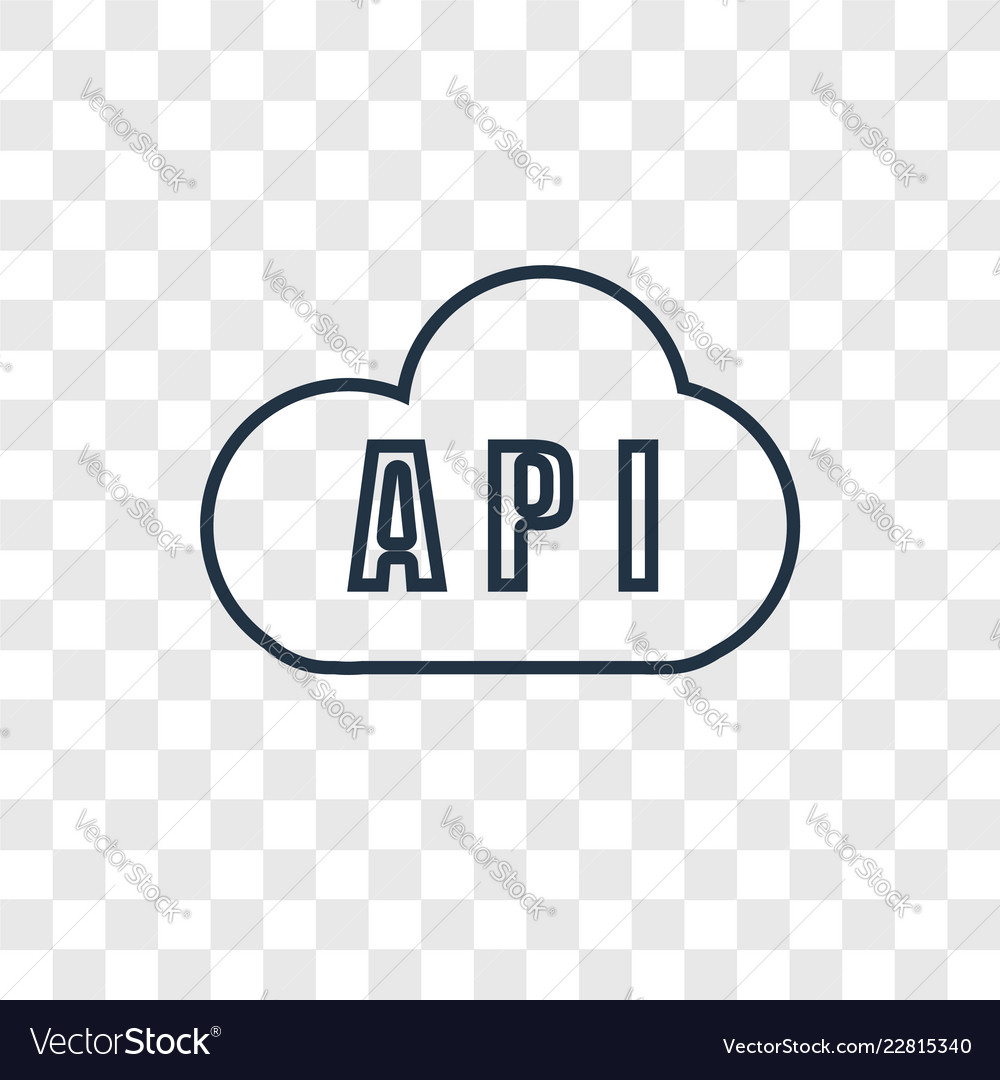 Api concept linear icon isolated on transparent vector image Api concept linear icon isolated on transparent