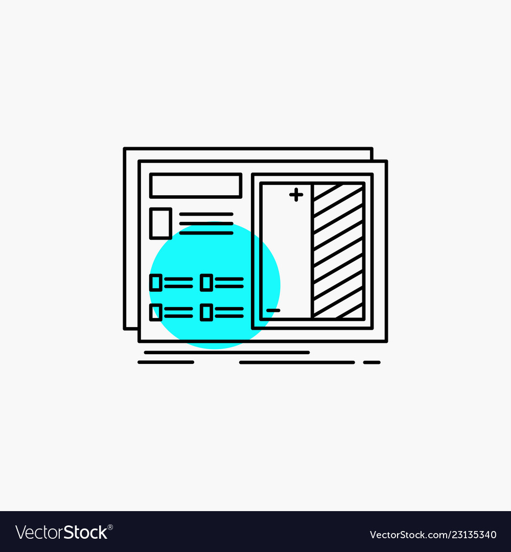 Blueprint design drawing plan prototype line icon vector image Blueprint design drawing plan prototype line icon