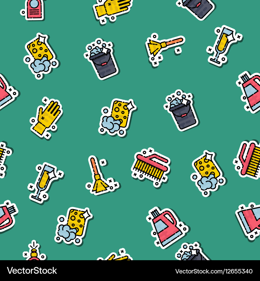 Cleaning icons set pattern Royalty Free Vector Image