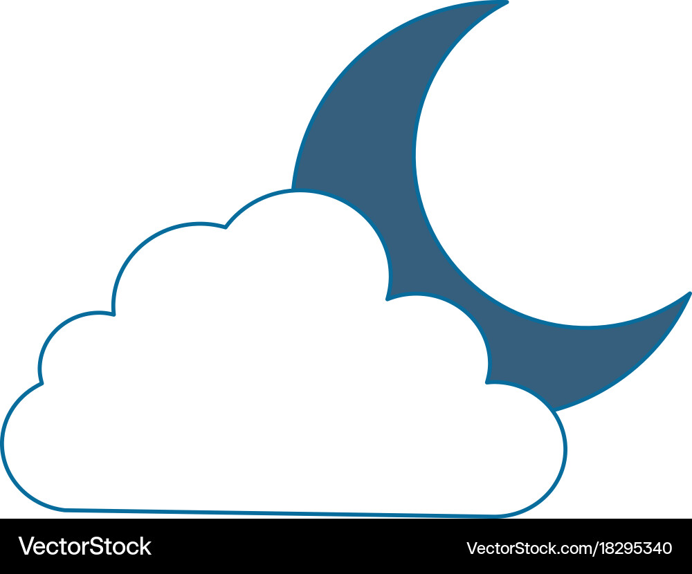 Cloud sky with moon Royalty Free Vector Image - VectorStock