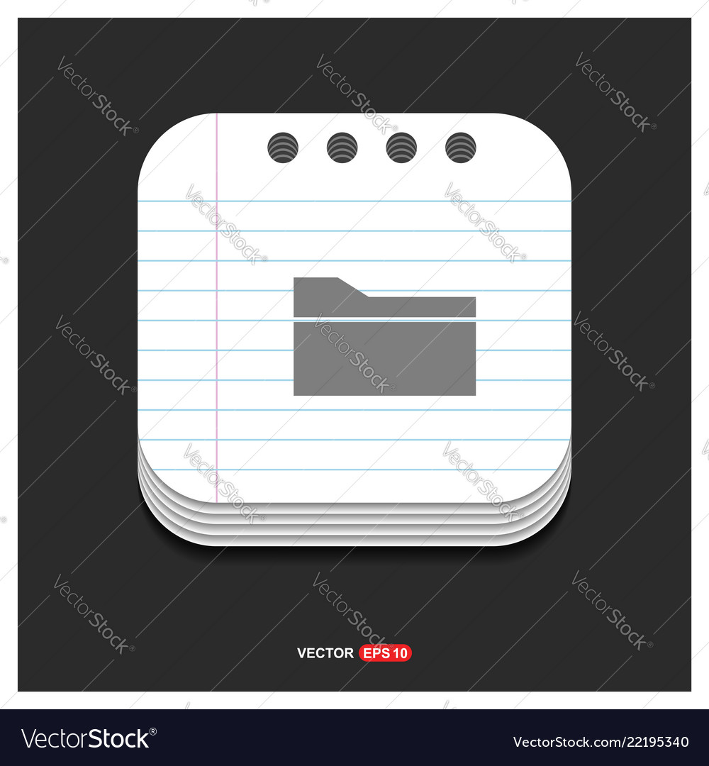 Computer folder icon gray on notepad style