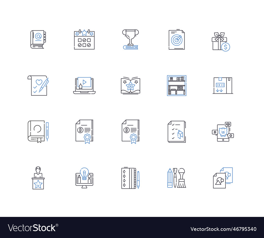 Differentiation line icons collection unique