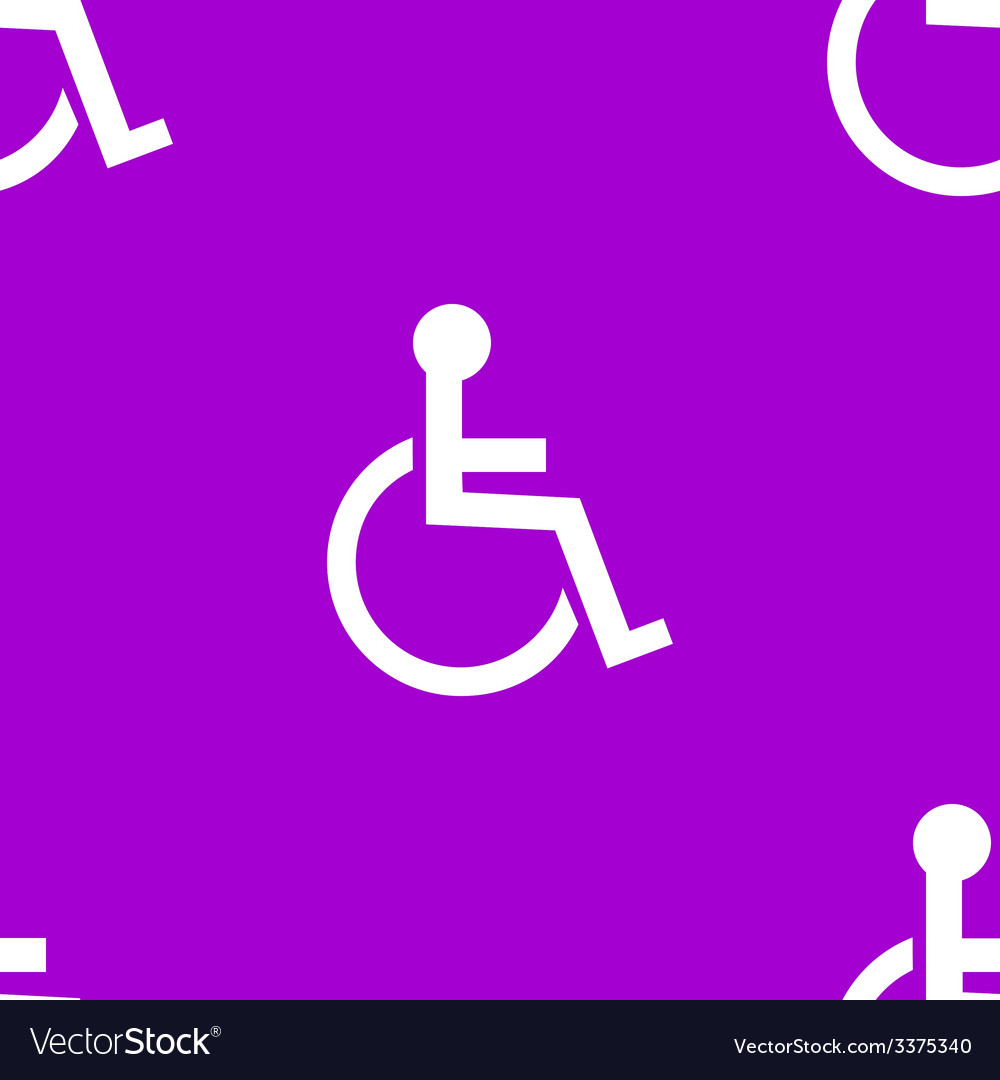 Disabled web icon flat design seamless pattern