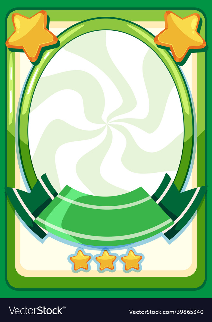 Empty game card template vector image Empty game card template