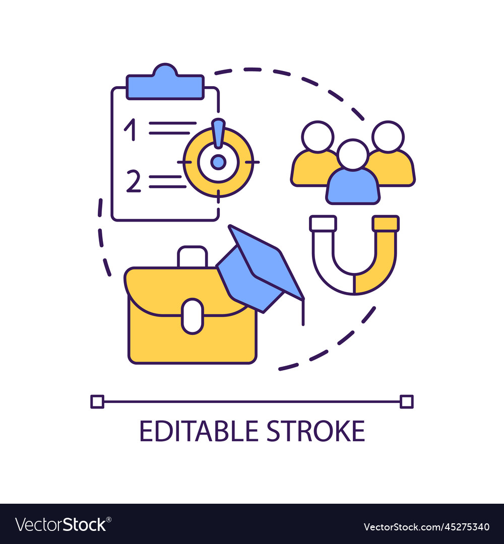 Engage educated staff concept icon Royalty Free Vector Image