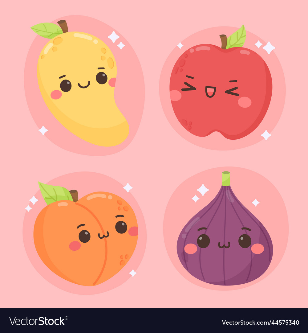 Hand drawn kawaii food Royalty Free Vector Image