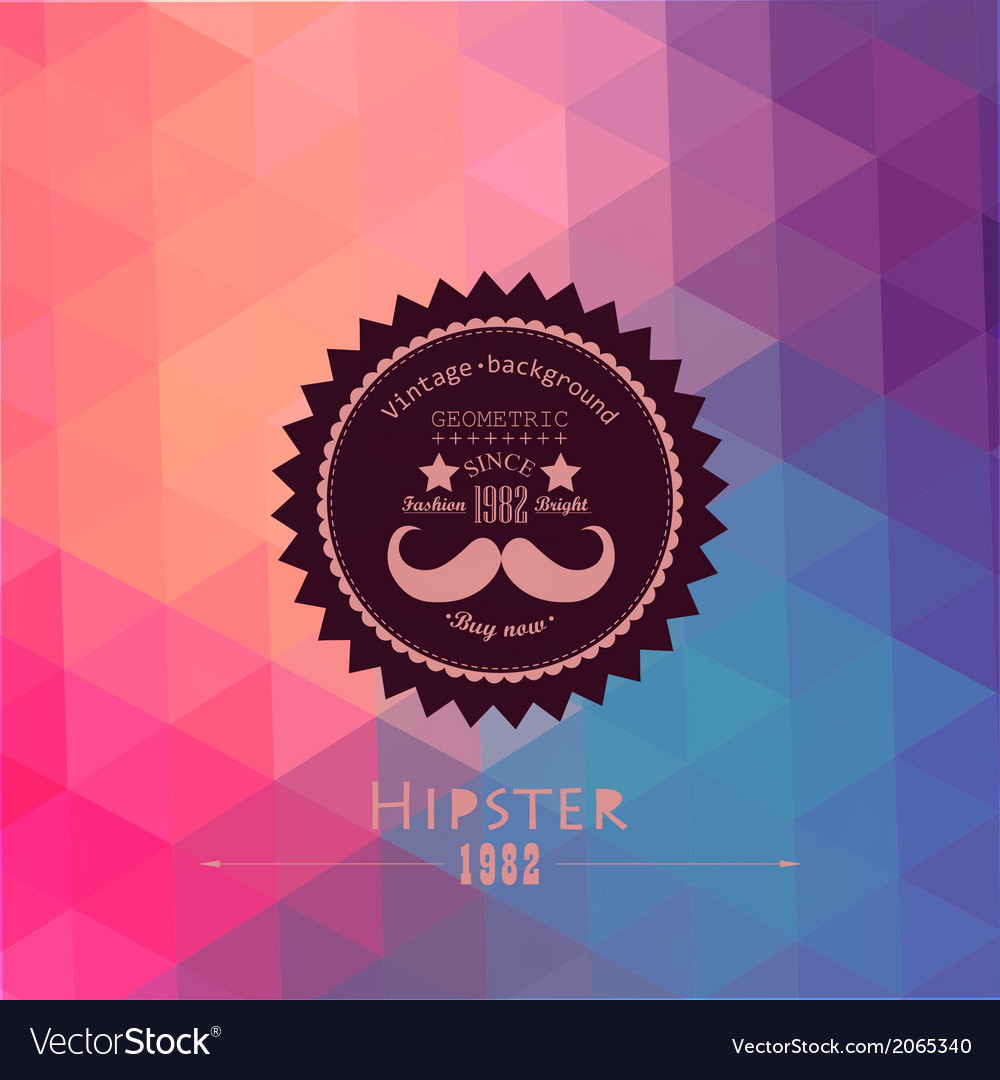 Hipster background made of triangles retro label
