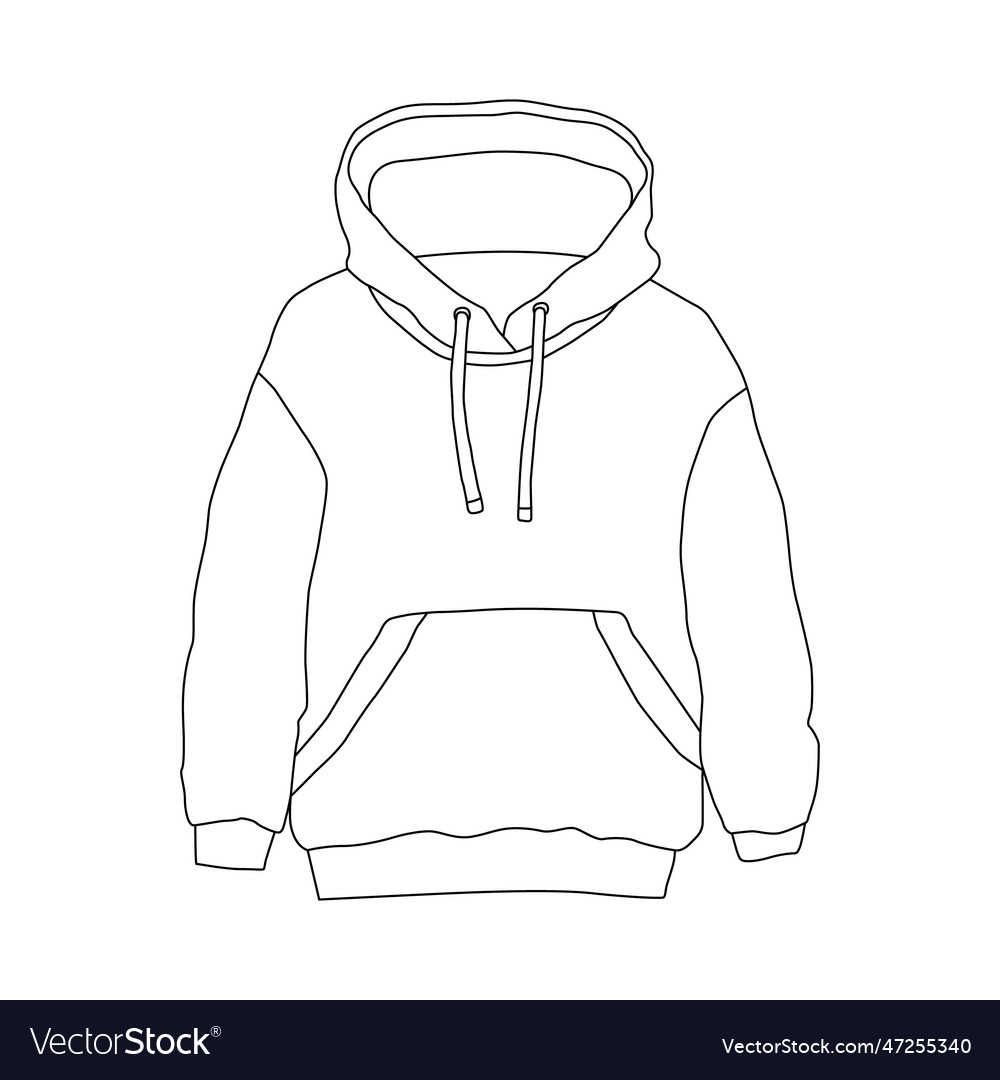 Hoodie sketch on white background Royalty Free Vector Image