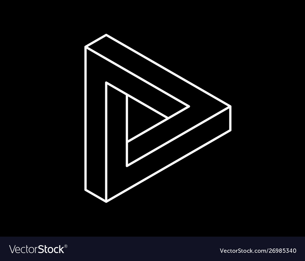 Impossible object isolated on black background