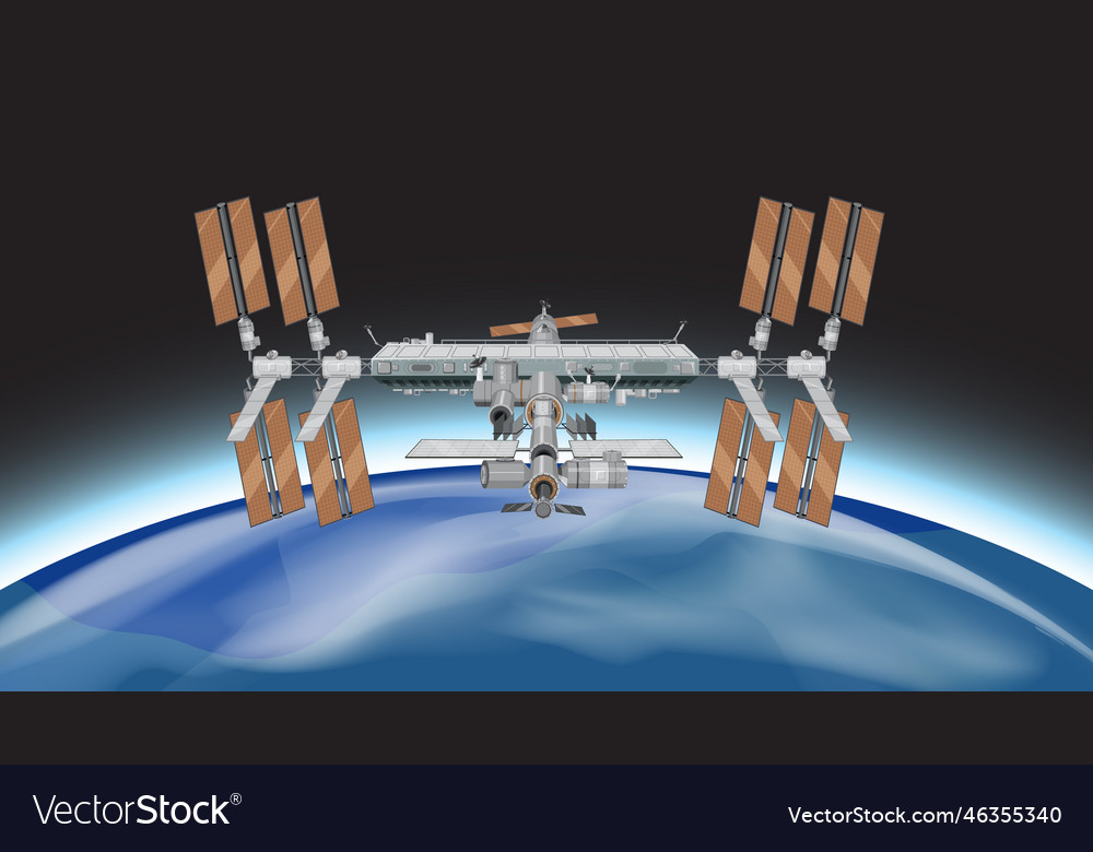 International space station iss in space Vector Image