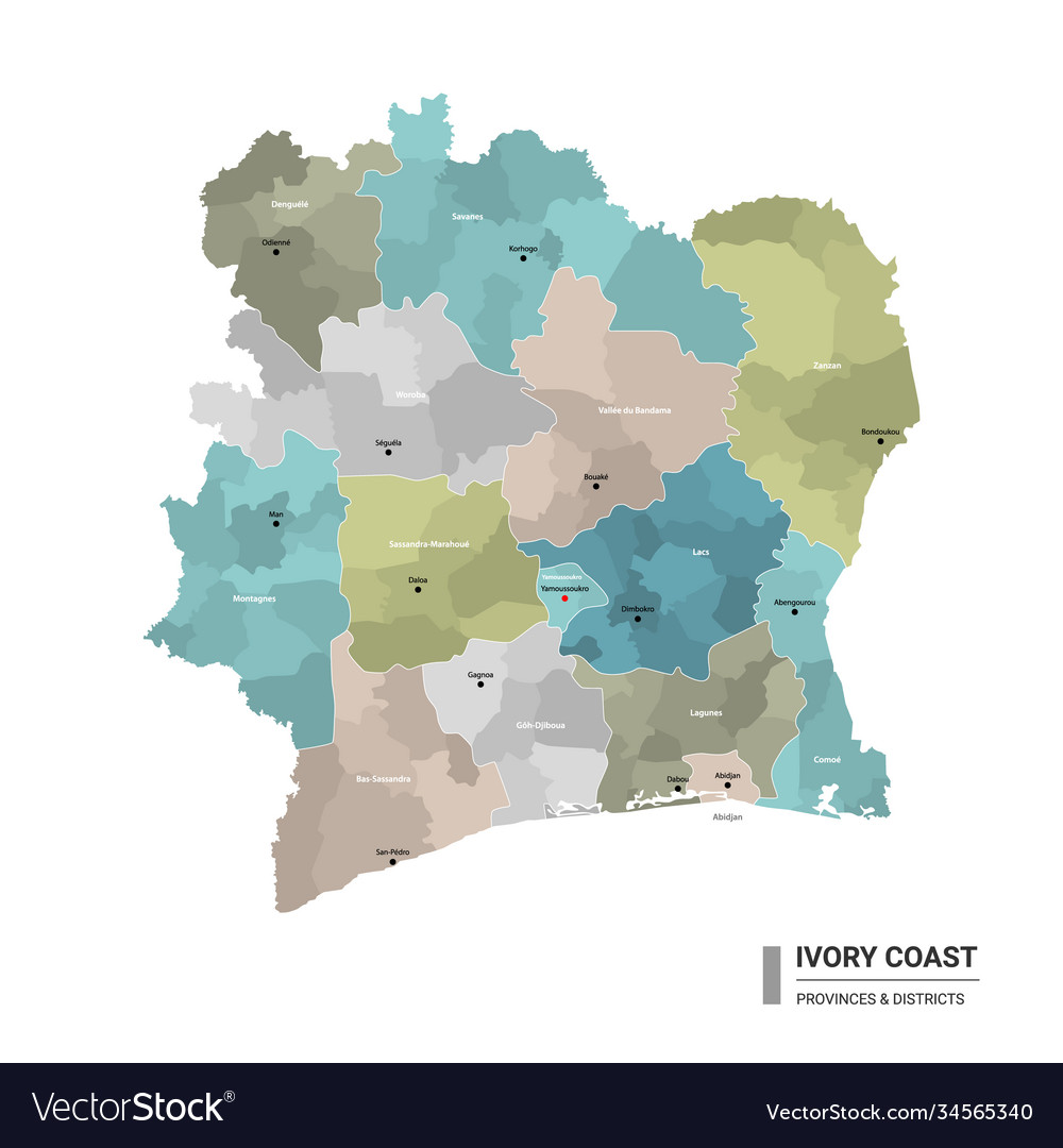 Armenia higt detailed map with subdivisions Vector Image