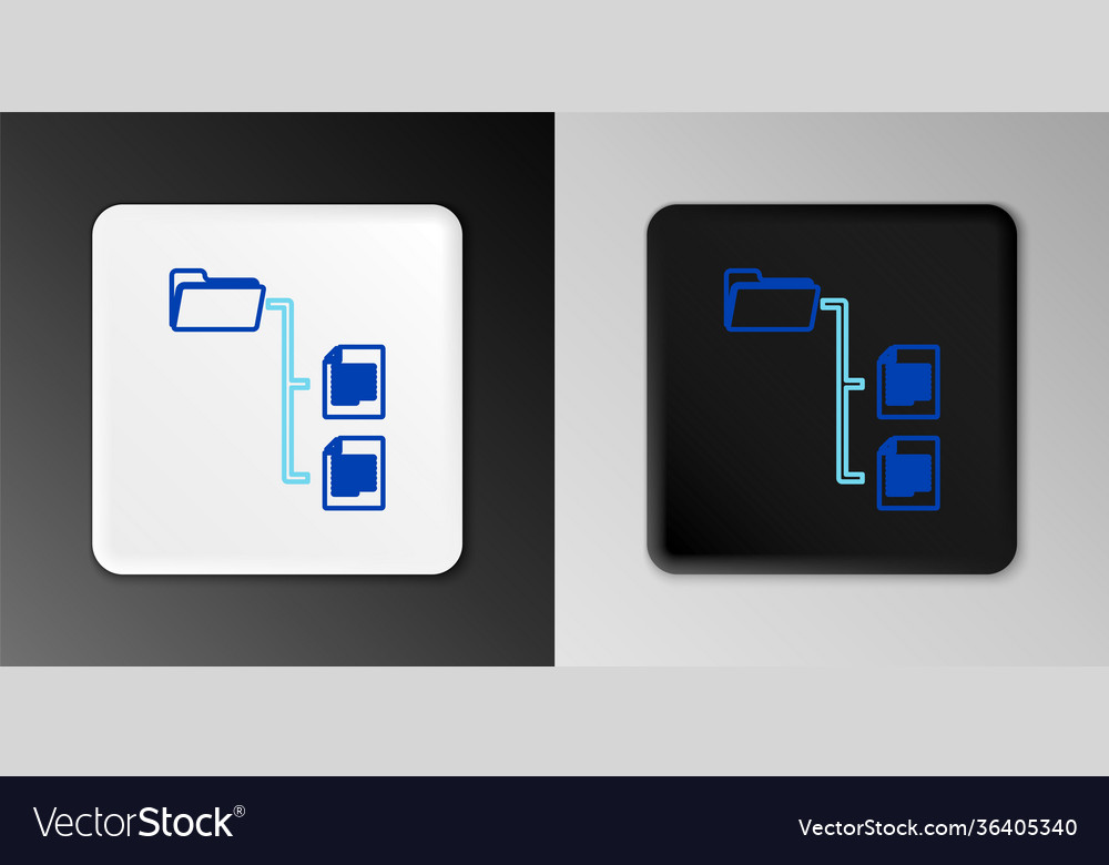 Line folder tree icon isolated on grey background vector image Line folder tree icon isolated on grey background