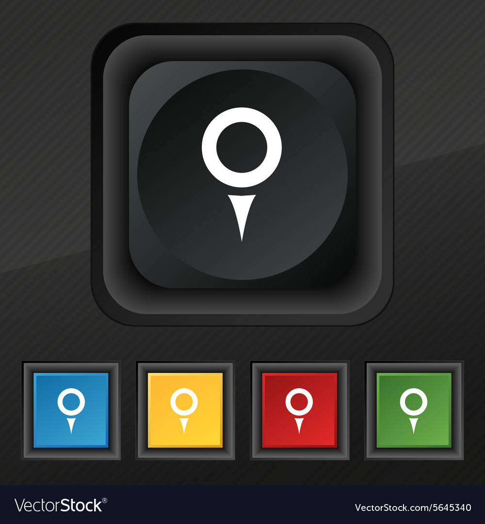 Map pointer gps location icon symbol set of five