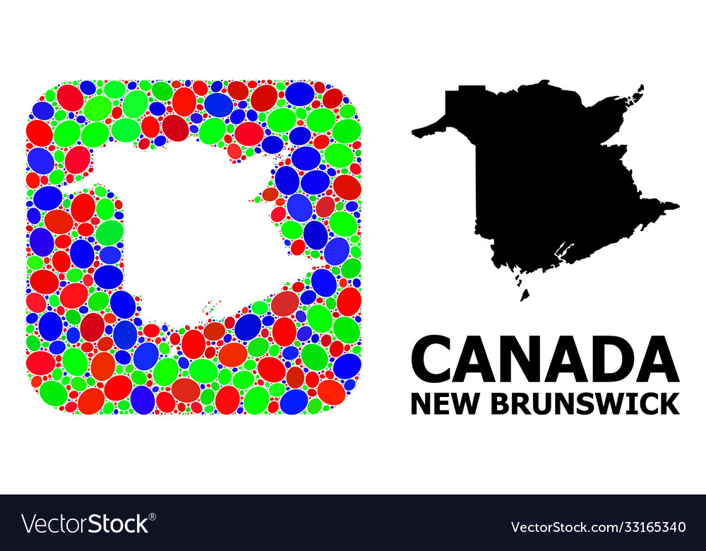 Mosaic stencil and solid map new brunswick