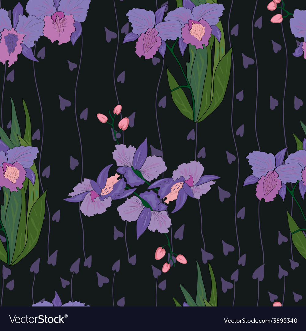 Seamless iris pattern in black