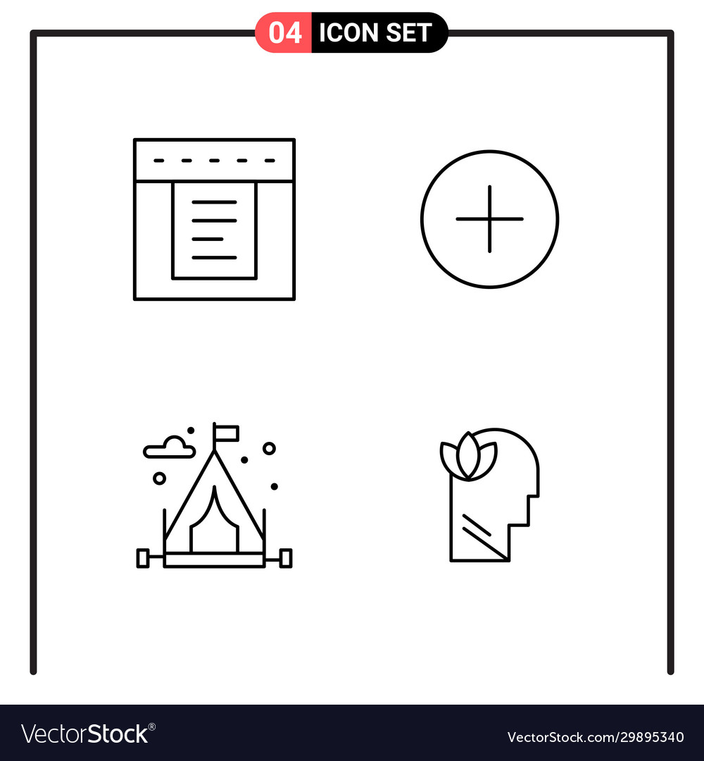 Set 4 line style icons for web and mobile
