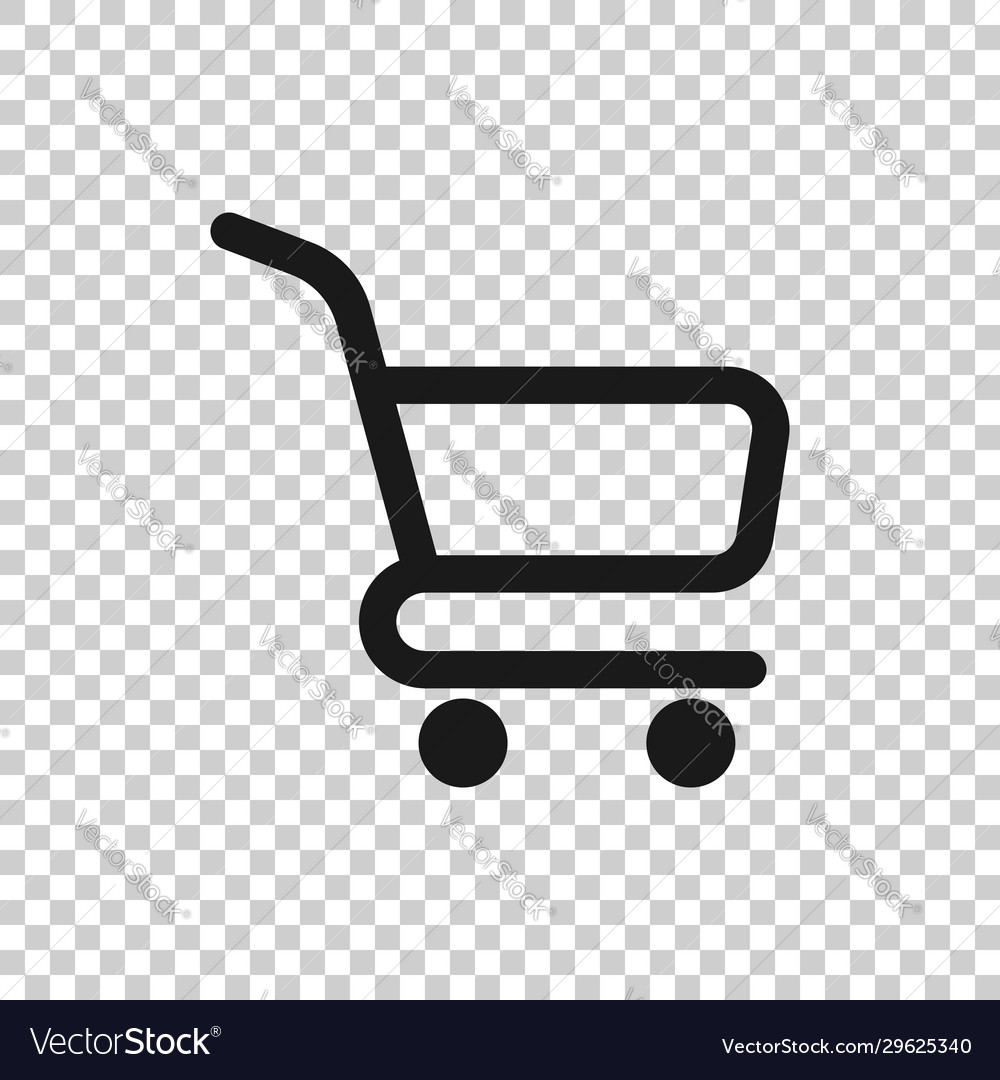 Shopping cart icon in flat style trolley on white Vector Image