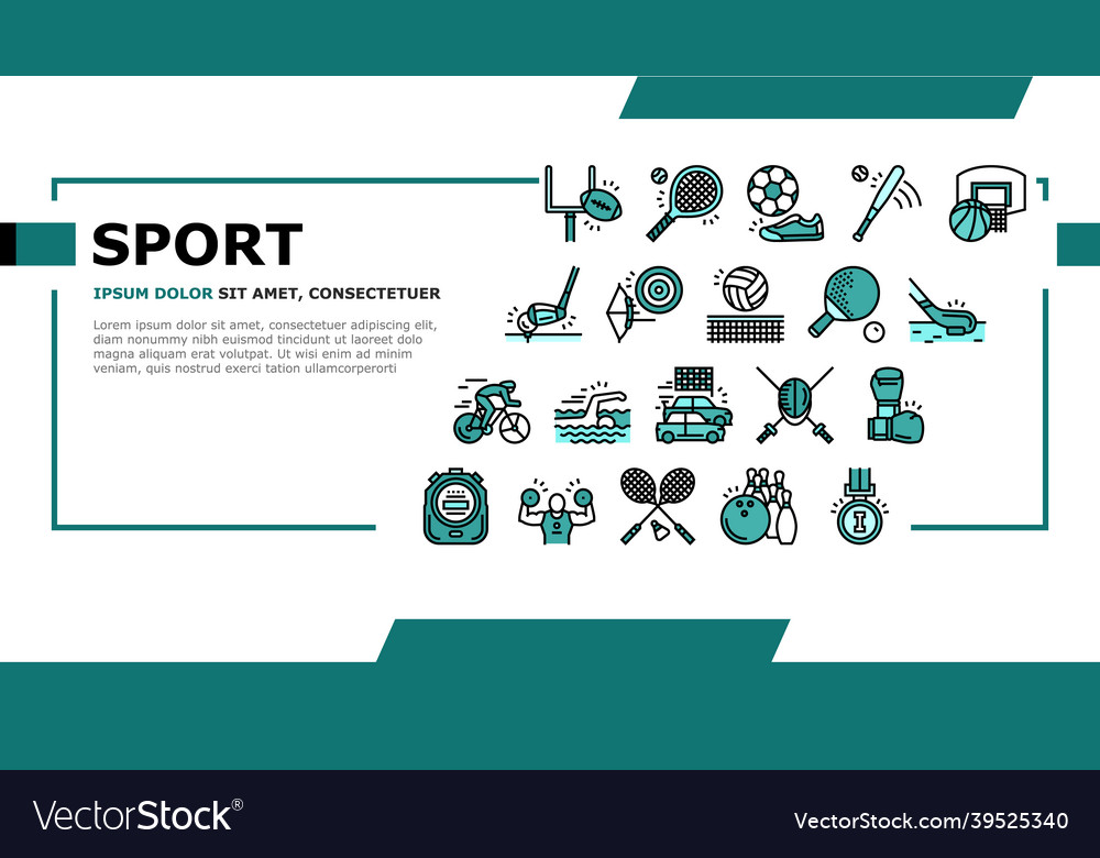 Sport active competitive game landing header Vector Image