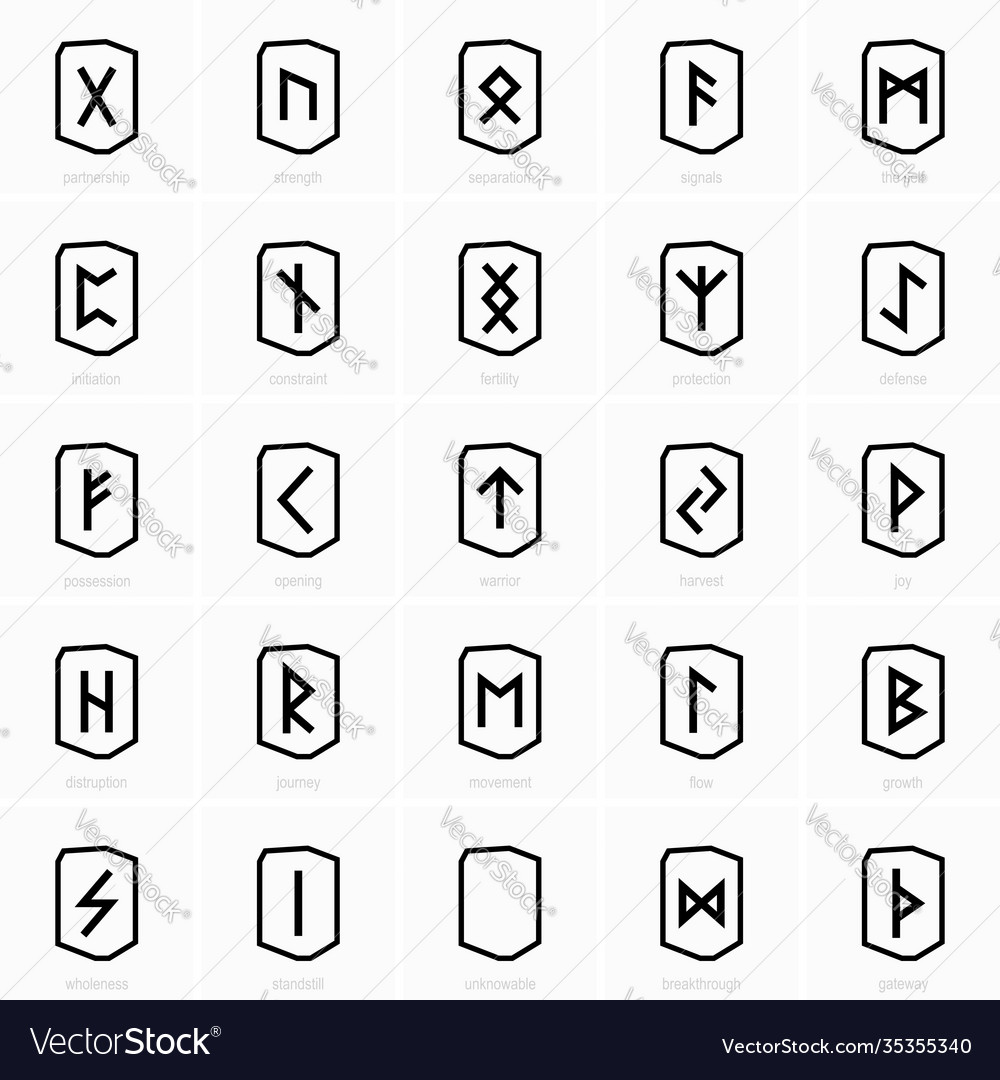 Viking runes icons Royalty Free Vector Image - VectorStock