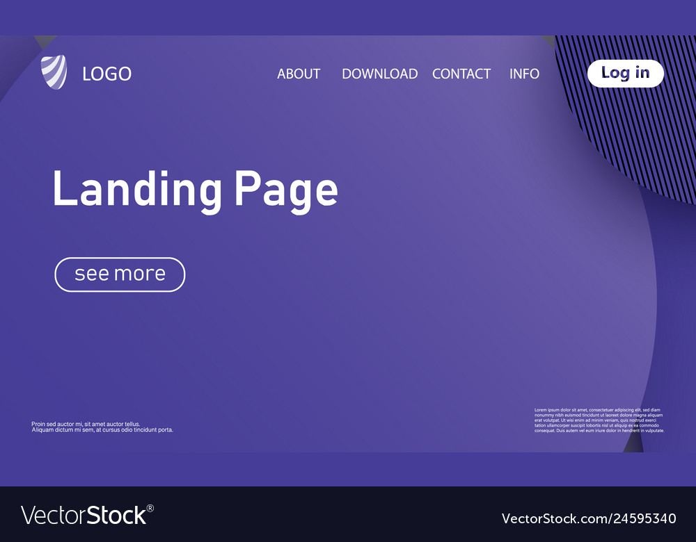 Website landing page material design Royalty Free Vector