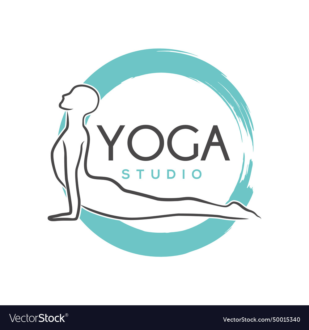 Yoga studio logo template Royalty Free Vector Image