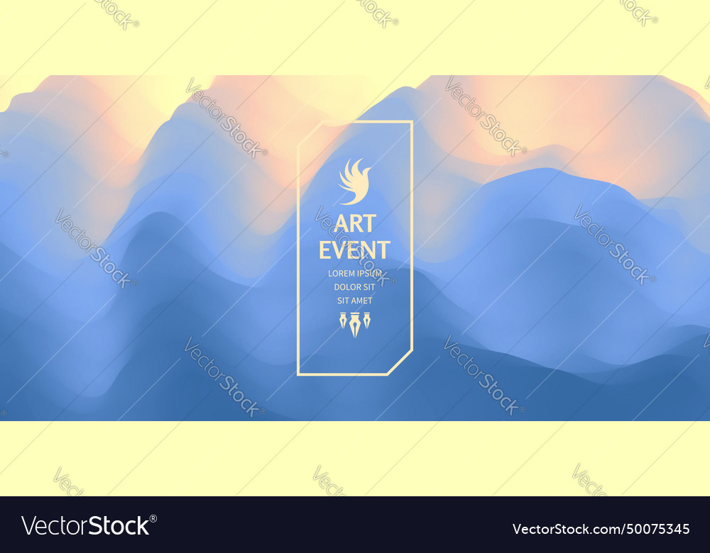 Art event invitation template abstract background vector image Art event invitation template abstract background