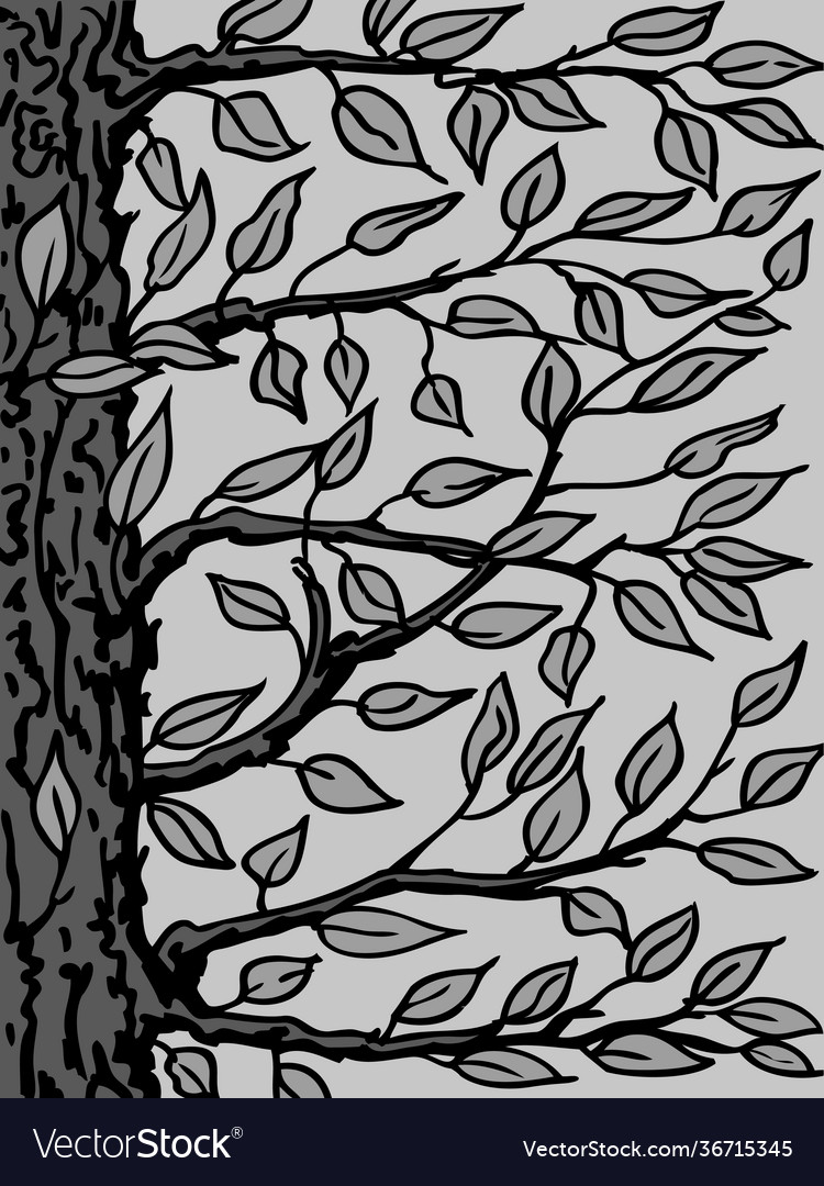 Background with a tree the trunk branches vector image Background with a tree the trunk branches
