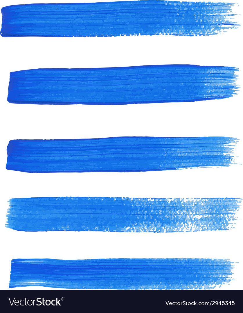 Blue Ink Brush Strokes Royalty Free Vector Image