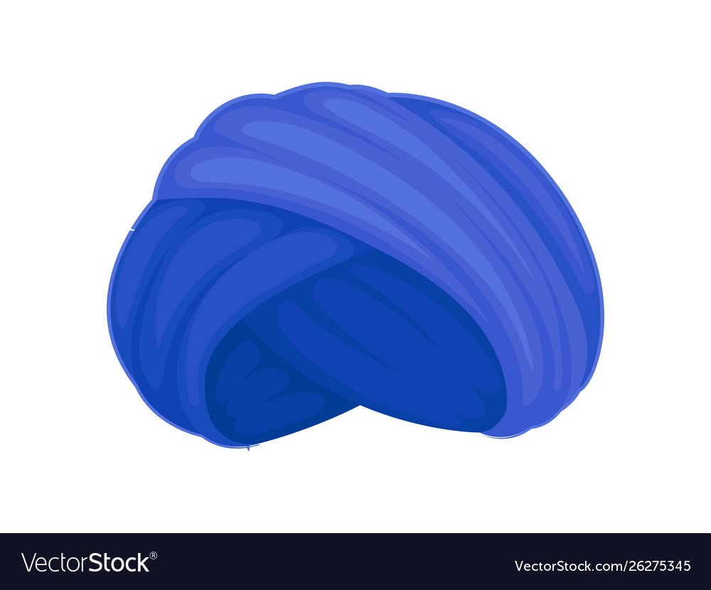 Blue turban on white