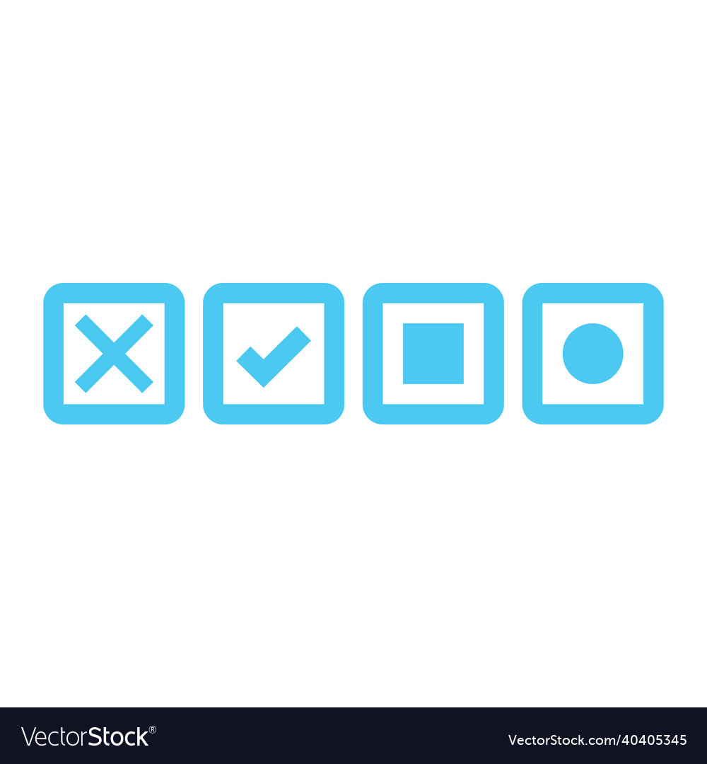 Checkbox set with checked checkboxes icons Vector Image