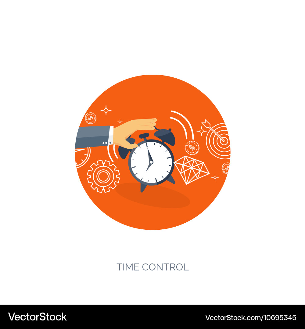 Clock flat icon world time Royalty Free Vector Image