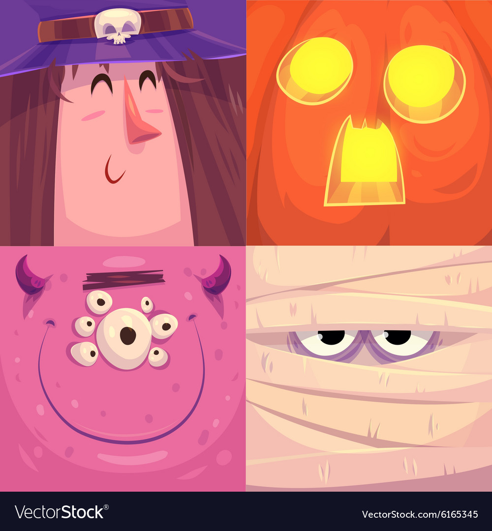 Happy Halloween Of Halloween Characters Royalty Free Vector