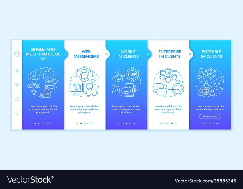 Instant messaging software types onboarding vector image Instant messaging software types onboarding
