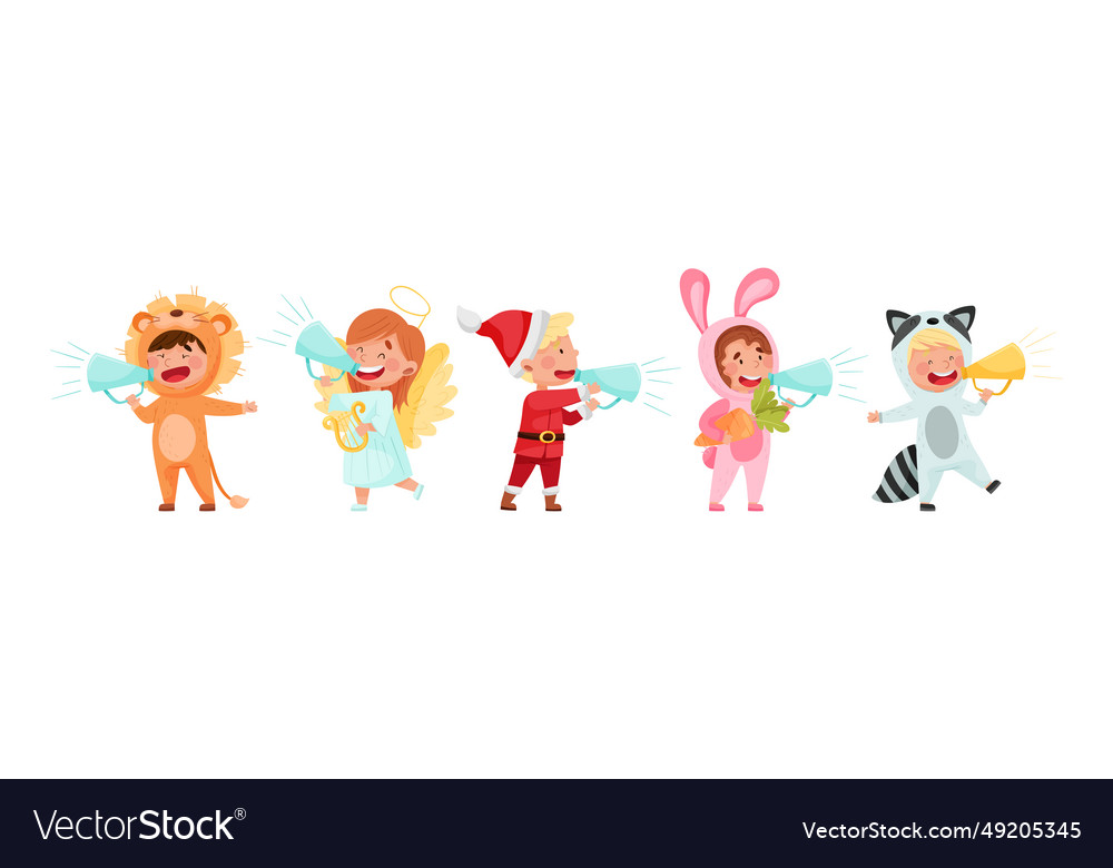 Kid characters wearing fancy dress or costume