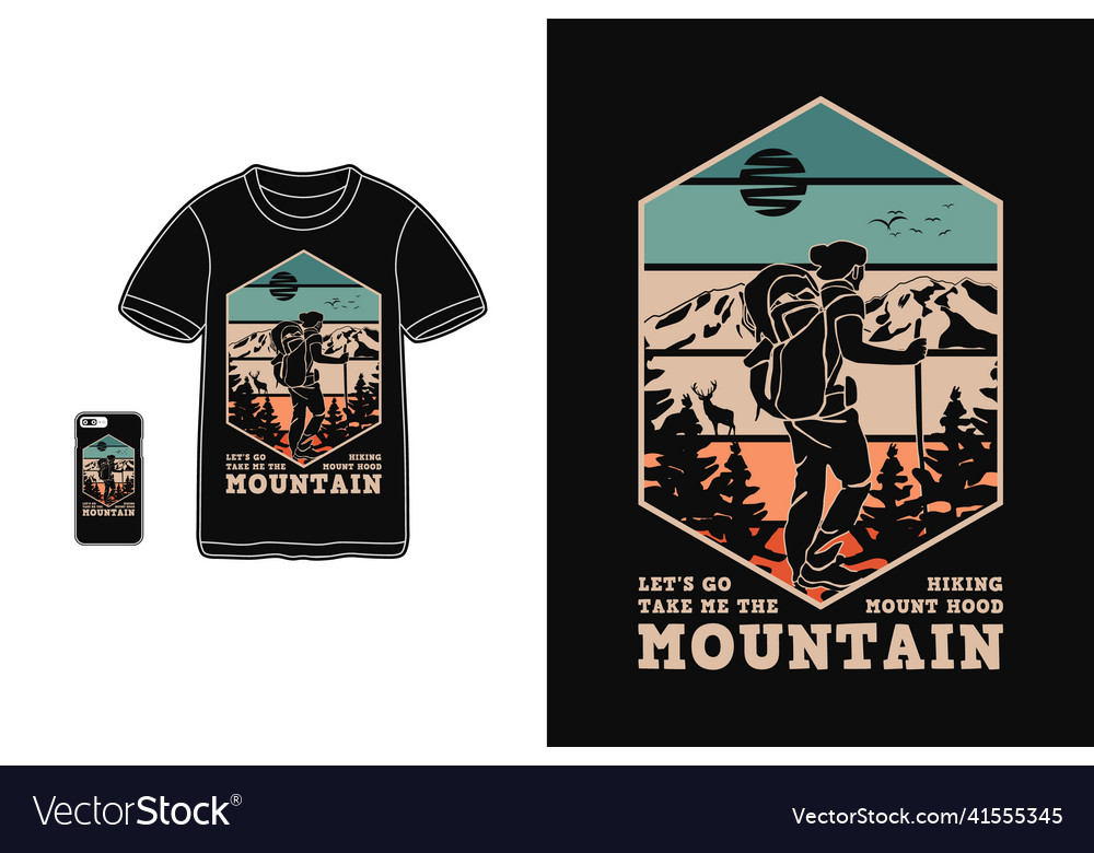Mountain t shirt design silhouette retro style