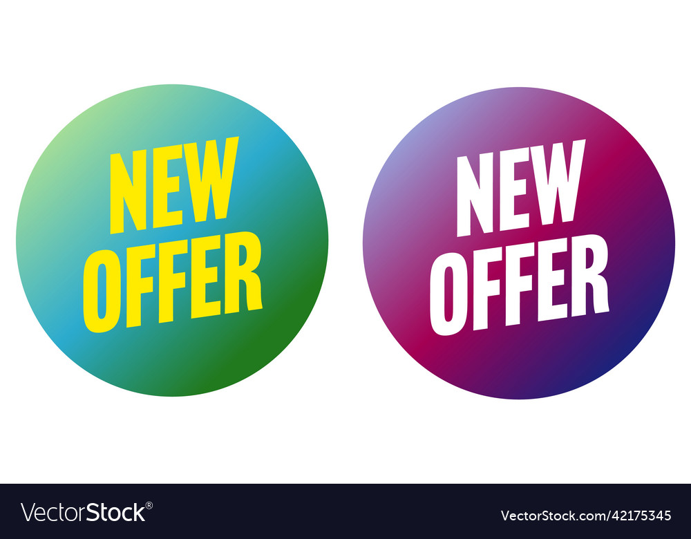 New offer sticker set with gradient color